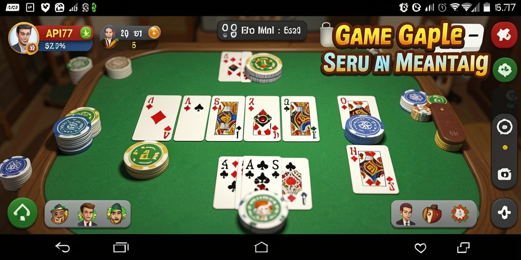 Gameplay seru Gaple di aplikasi API77.