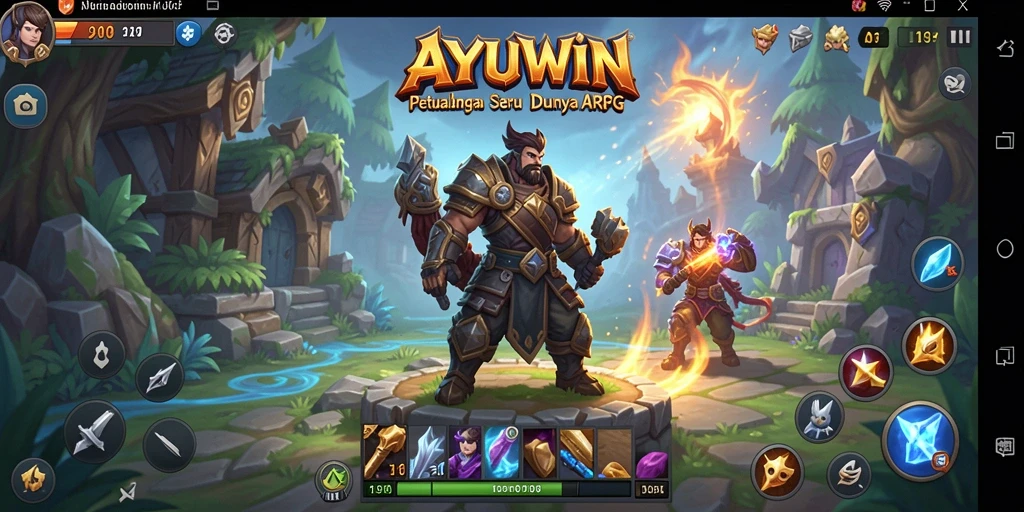 Gameplay ARPG AYUWIN dengan aksi penuh ketegangan dan tantangan.