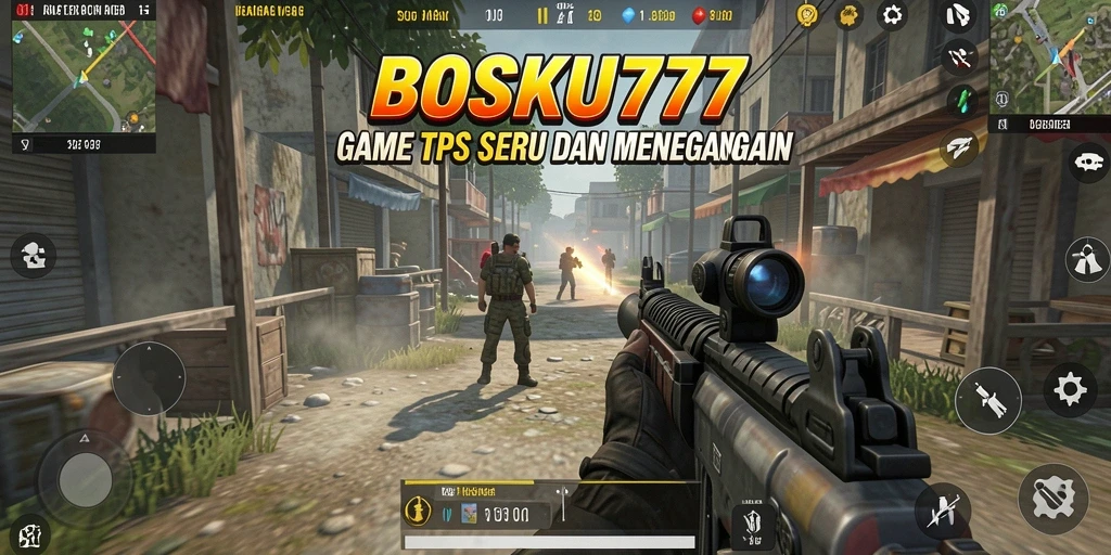 Tampilan menegangkan gameplay BOSKU777 saat aksi tembak-menembak.