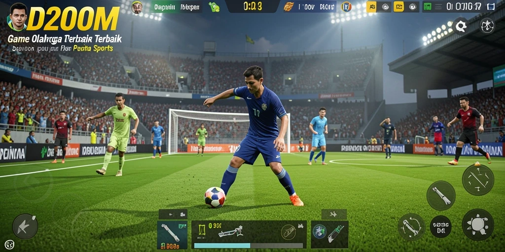 Tampilan gameplay seru dalam D200M dengan grafis olahraga yang menakjubkan.