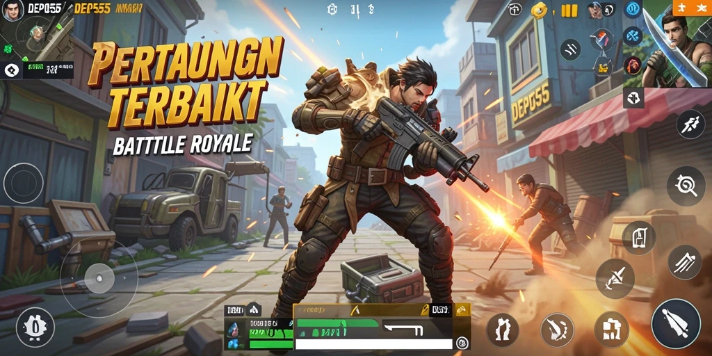 Gameplay seru dan strategis di DEPO555 Battle Royale.