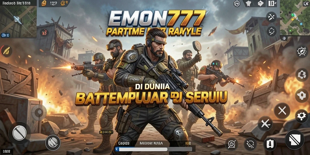 Gameplay seru EMON777 dengan pertarungan Battle Royale yang intens.