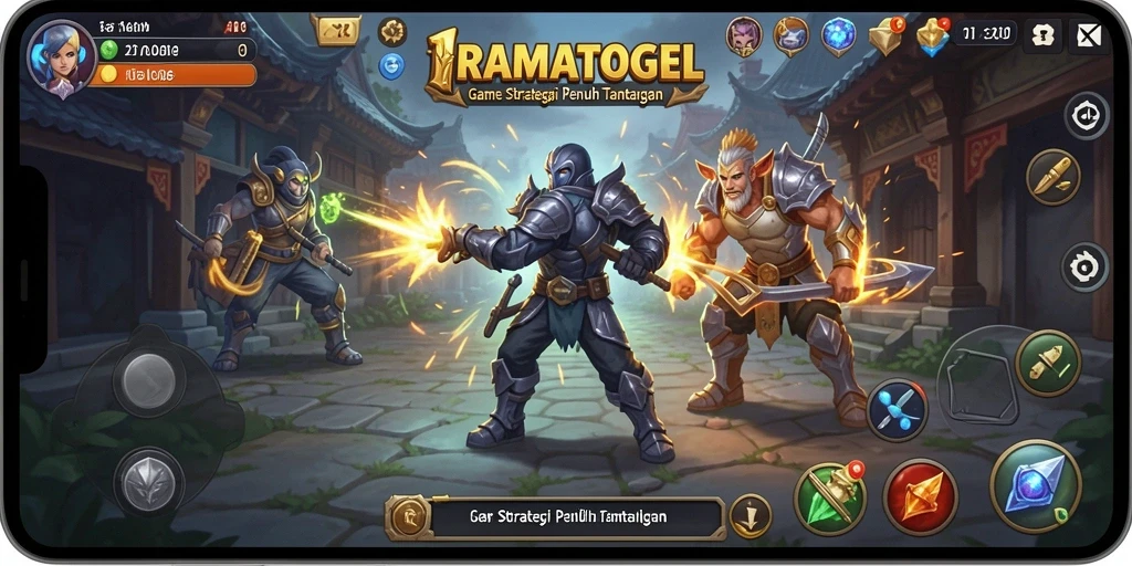 Tampilan gameplay menarik dari IRAMATOGEL yang mencerminkan strategi dalam bertanding.