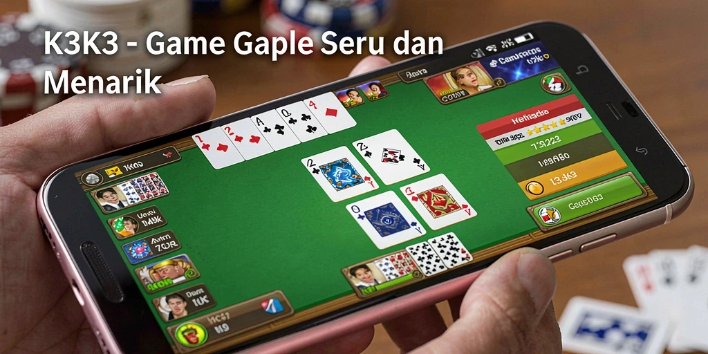 Screenshot gameplay K3K3 menampilkan momen seru dalam permainan Gaple.