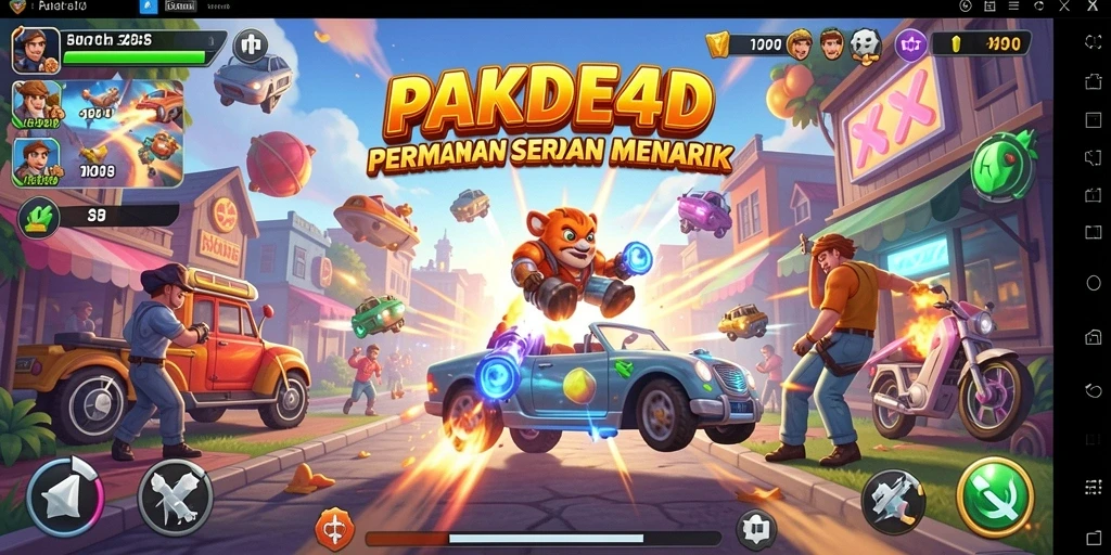 Screenshot PAKDE4D menunjukkan gameplay yang mendebarkan dan penuh warna.