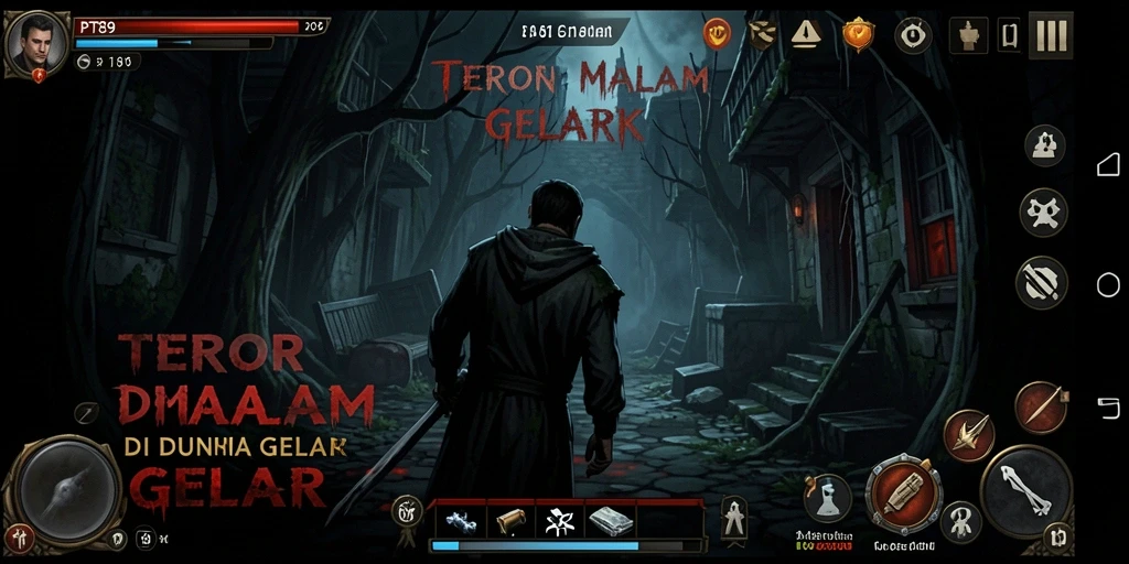 Screenshot gameplay PT89 menunjukkan suasana mengerikan dan menegangkan.