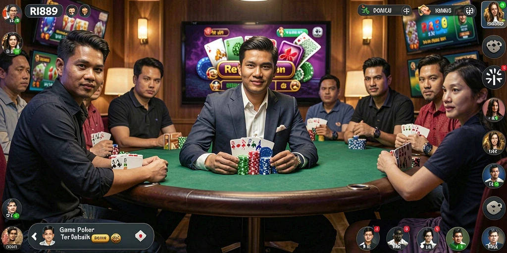Tampilan gameplay poker yang menarik dan seru dalam RI889.