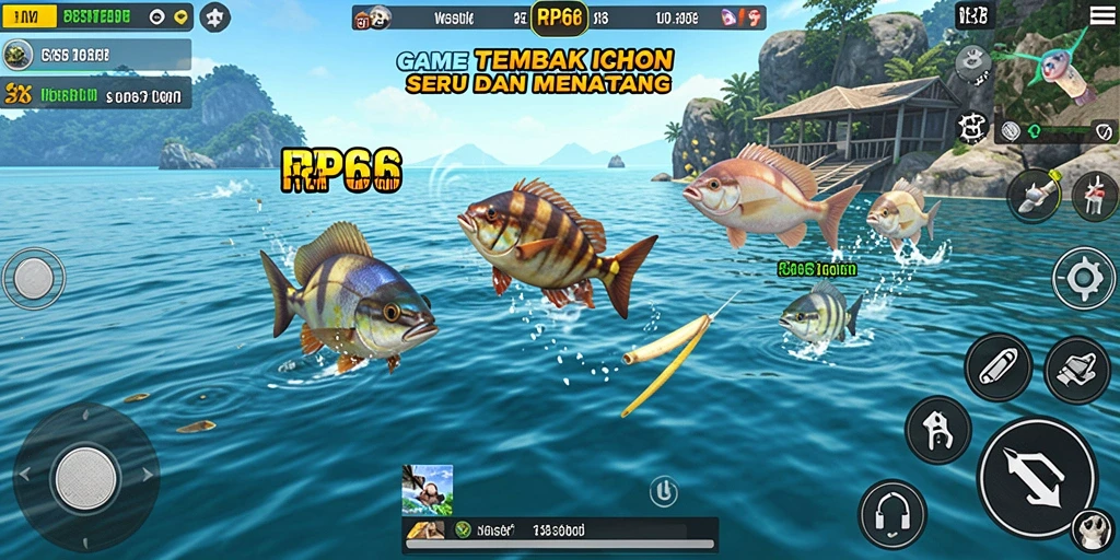 Tampilan gameplay RP66 yang menarik saat menangkap ikan.