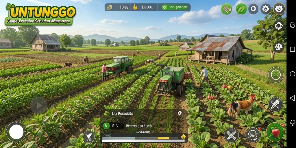 Gameplay UNTUNGGO yang menarik dengan berbagai aktivitas bertani.
