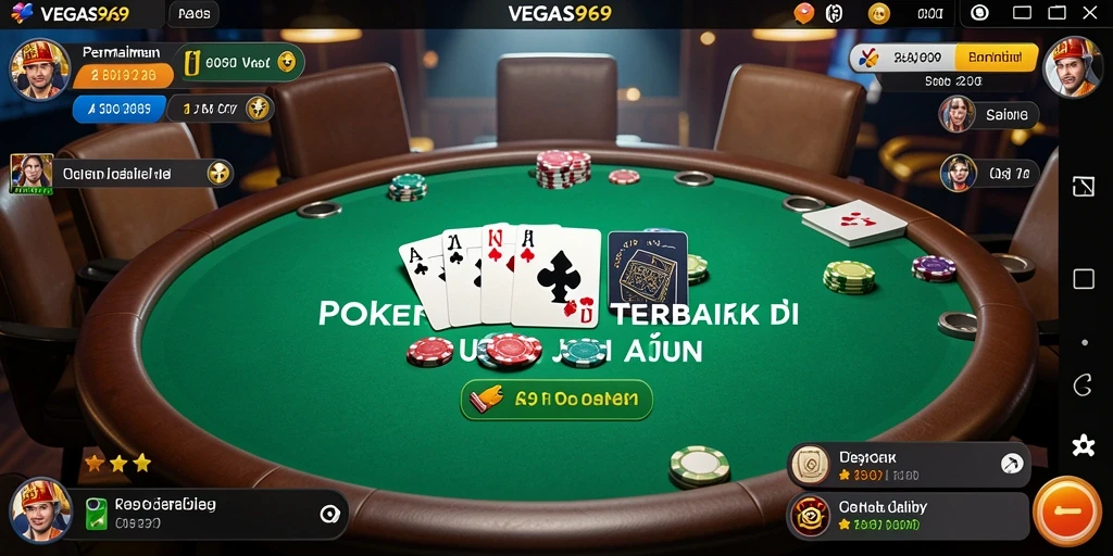 Tampilan gameplay Poker yang mendebarkan dan interaktif.